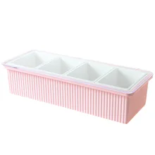 BF040 кухонная приправа коробка 4 сетки приправа коробка для хранения мульти-отсек комбинированное хранилище специй коробка кухонные принадлежности