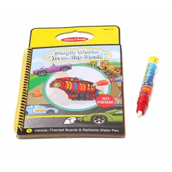 Волшебная детская книга ручка для рисования водой раскраска акварель граффити доска Мультфильм Поезд