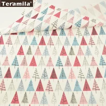 Хлопок teramila ткани мультфильм красные и синие деревья узоры лоскутное шитье ткань украшения постельные принадлежности тела швейный домашний текстиль