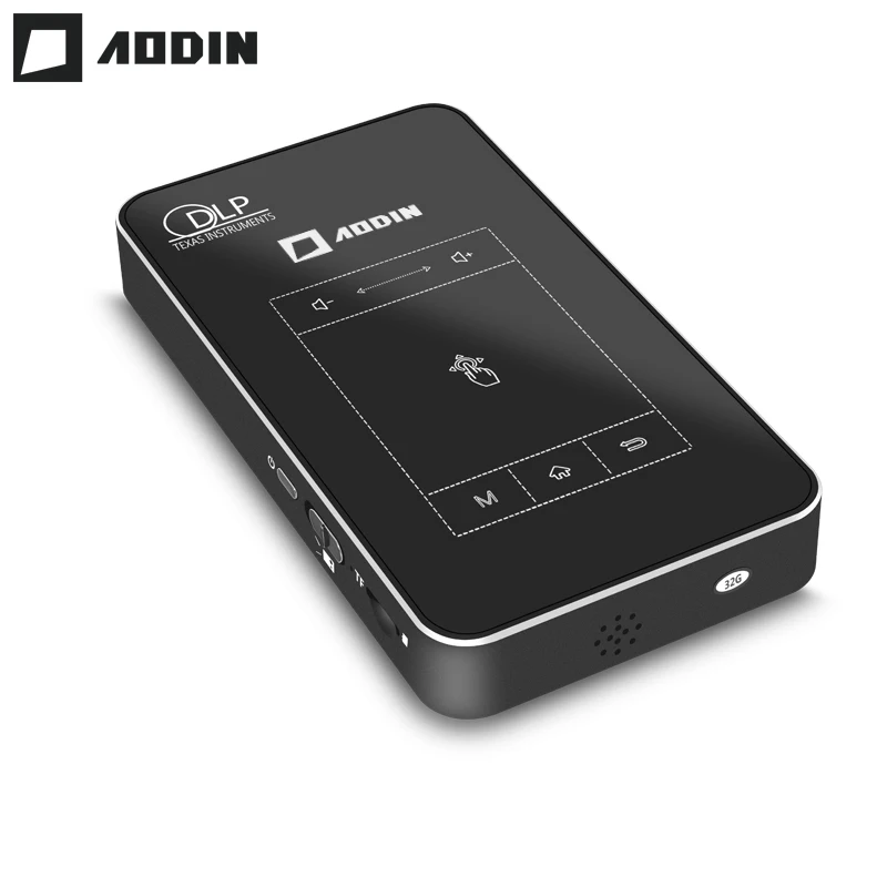 AODIN M8 HDMI Input 8G/32G Portable Mini Projector Smart Multi-touch DLP Pocket HD Projector LED An