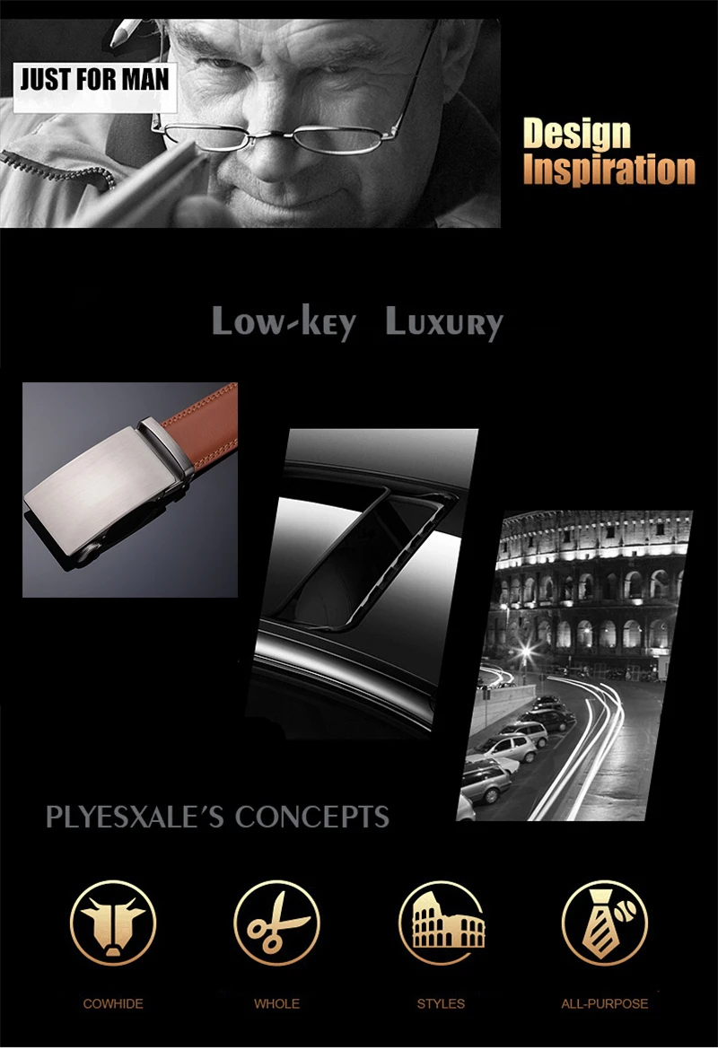 Plyesxale ремень для мужчин Автоматическая Пряжка Металл натуральная кожа ремни мужские дизайнерские ремни для мужчин Высокое качество Ceinture Homme G62
