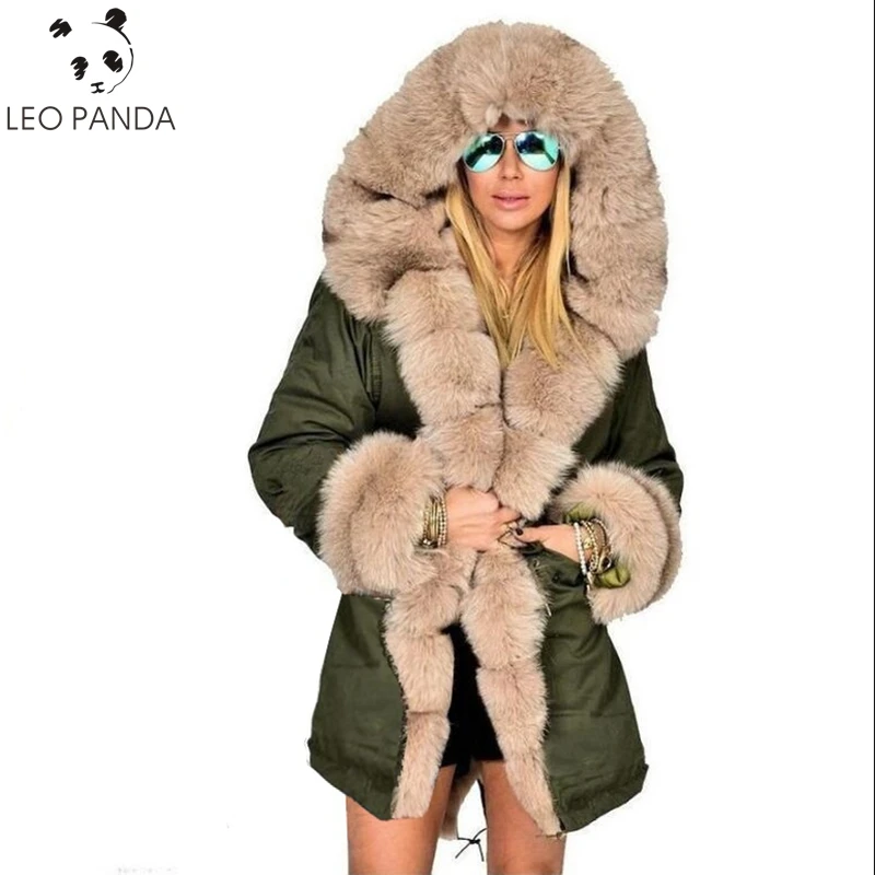

Autumn New Fashion Women Loose Female Long Sleeve High quality Pockets Hooded Warm Thicken Overcoat Faux fur Loose coat C 794