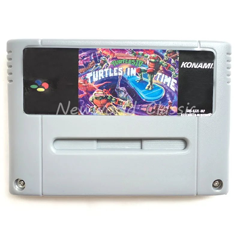 

Teenage Mutant Hero Turtles IV Turtles in Time for 16 Bit Video Game Cartridge Compilation Card for EUR/PAL Version Game Console