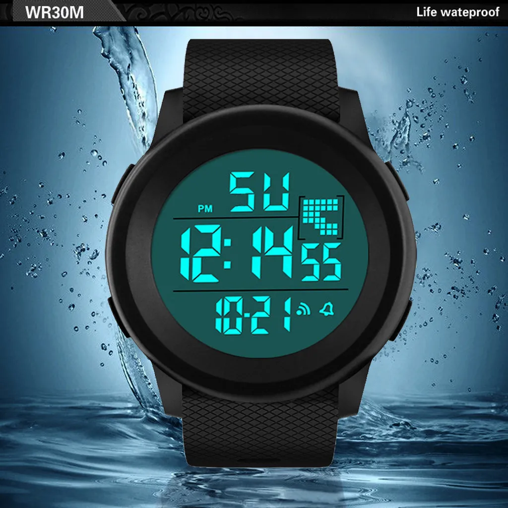 Светодиодный водонепроницаемый цифровые Модные кварцевые часы военные спортивные мужские Relojes Hombre винтажные Feminino Masculino Erkek Kol Saa 40X