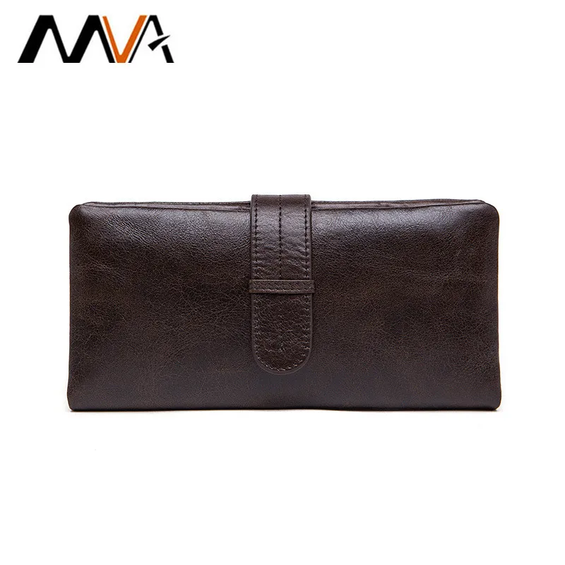 

Luxury Brand High Quality 100% Top Genuine Oil Wax Cowhide Leather Men Long Bifold Wallet Purse Vintage Designer Male Carteira