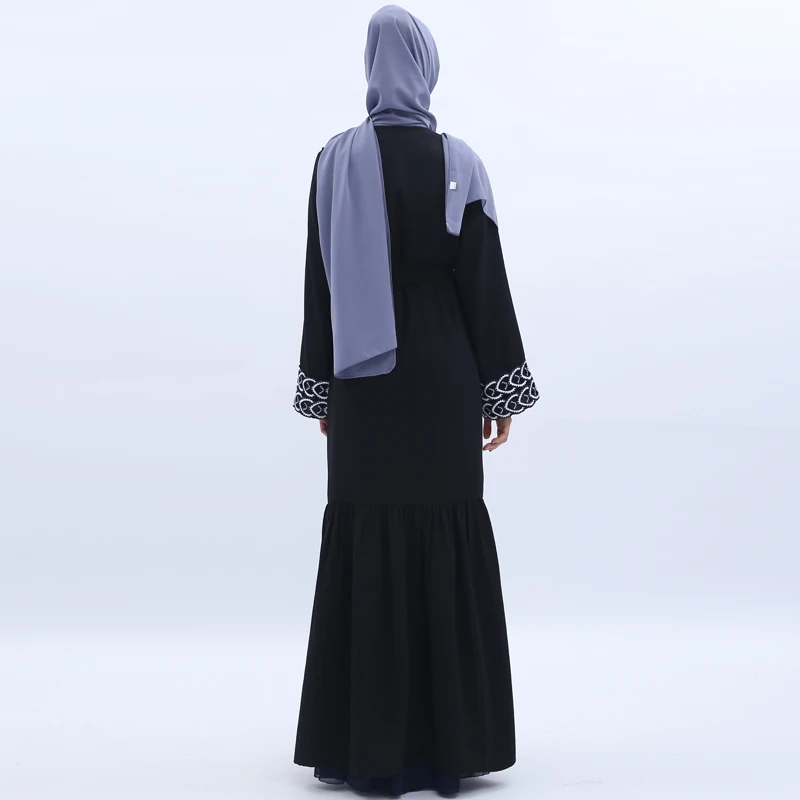 Appliques Muslim Hijab Dress Abaya Turkey Kimono Kaftan Dubai Caftan Abayas For Women Qatar Islamic Clothing Robe Femme Musulman