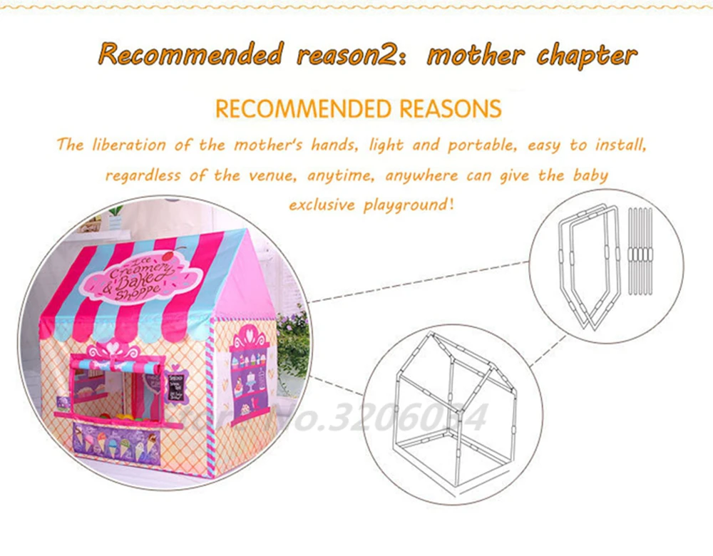 Foldable Play Tent Kids Children Boy Girl Castle Cubby Play House Bithday Christmas Gifts Outdoor Indoor Toy Tents (12)