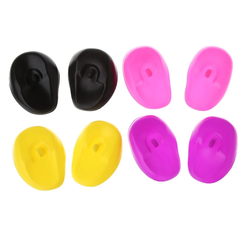 

1Pair Hairdressing Silicone Ear Cover 7X5.5CM Ear Protection With Brush Styling Too For Hairdressing Hair Coloring Caring
