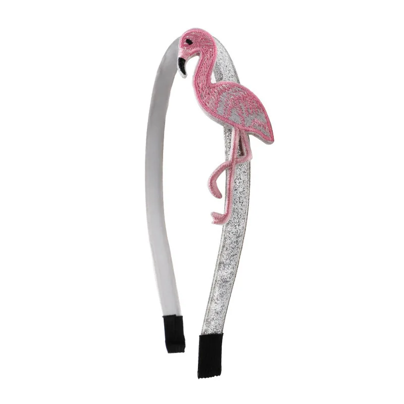 

1PC New Flamingo Embroidery Kids Hair Hoop Princess Headwear Girls Hairpins Hair Accessories Children Headbands Baby Hairbands