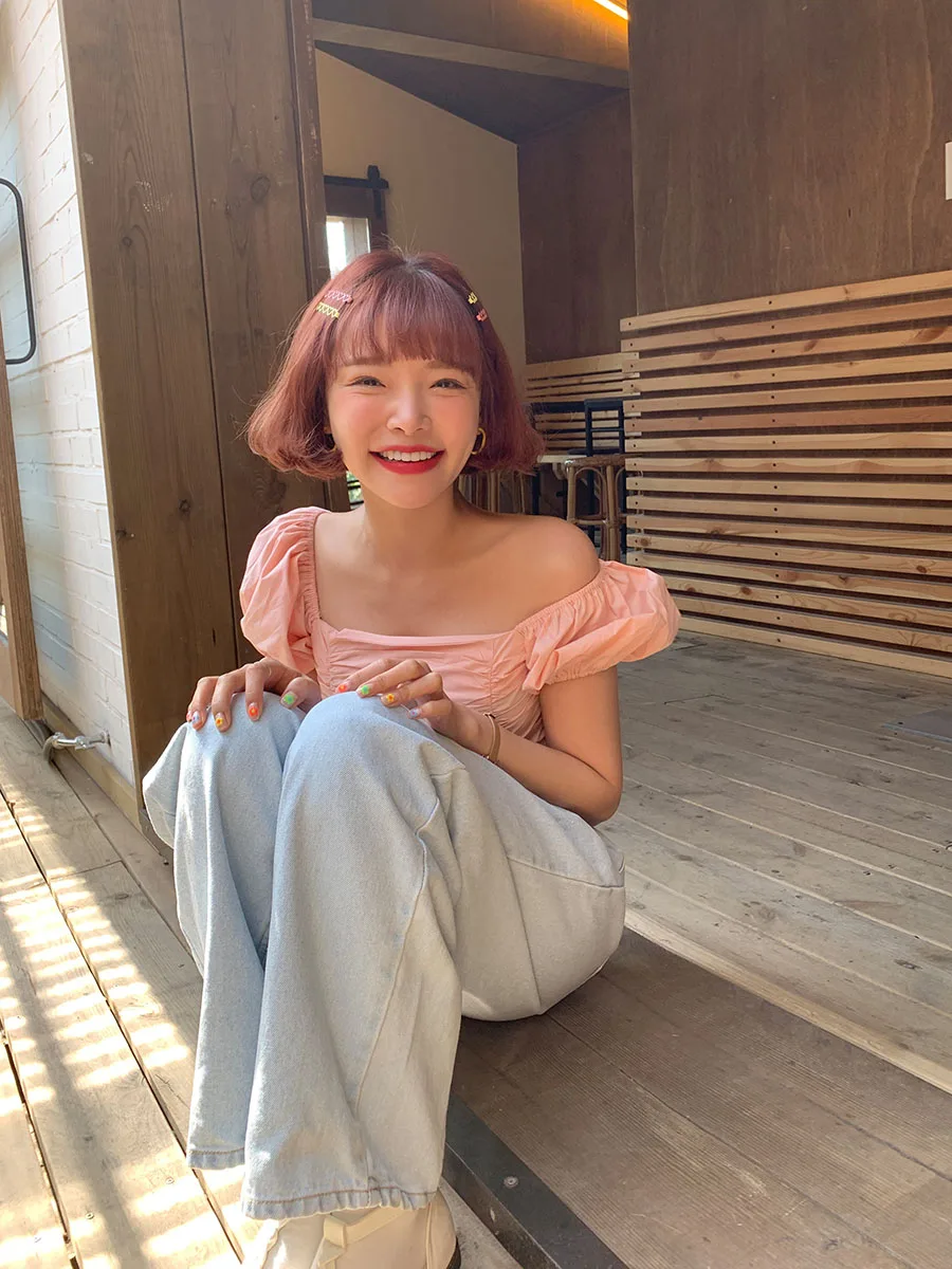WHITNEY WANG 2019 Летняя мода уличная квадратный воротник с пышными рукавами Тонкий