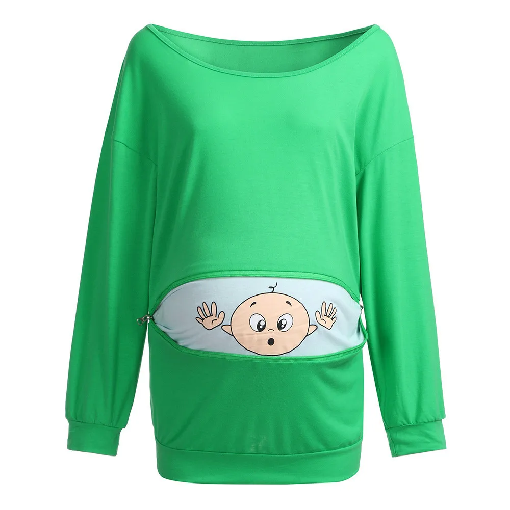 Женская толстовка для беременных и малышей; Забавный пуловер на молнии для беременных; топы для беременных; Толстовка
