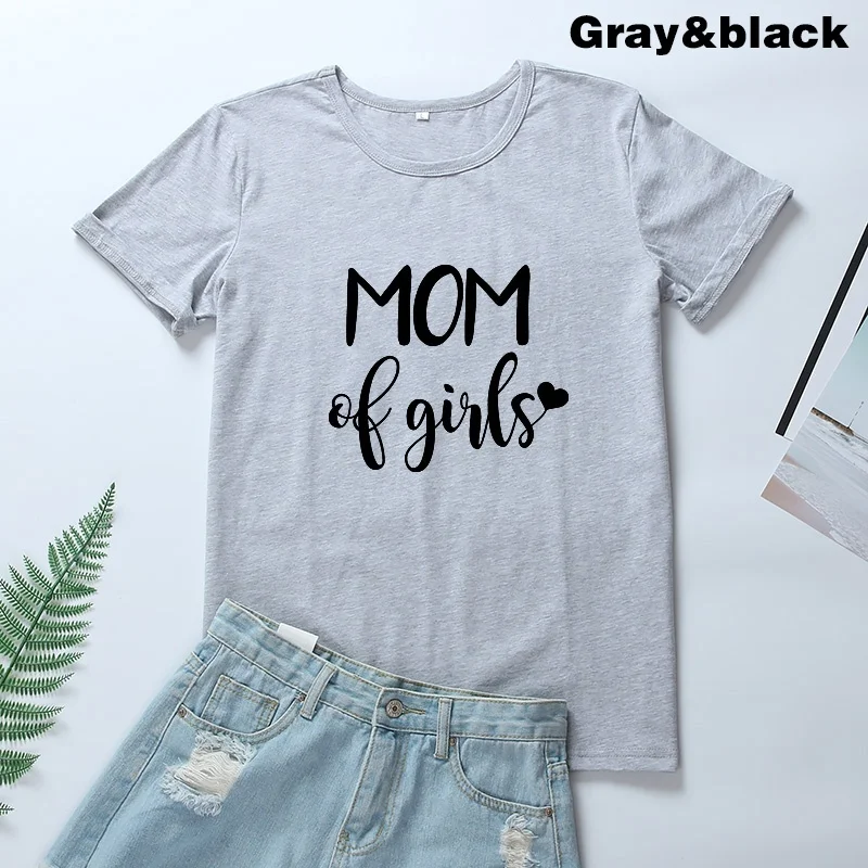 Футболка с коротким рукавом и круглым вырезом для мамы девочки черно белая