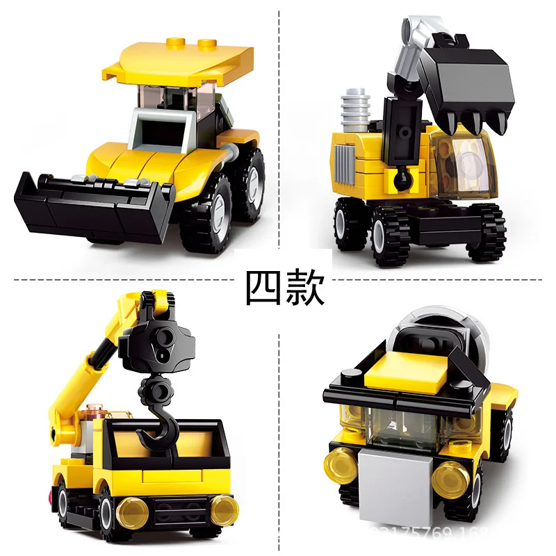

Creative N Small Particle Building Block Mini Assembly Compatible Toys DIY Intelligent Engineering Vehicle Building Block Toys