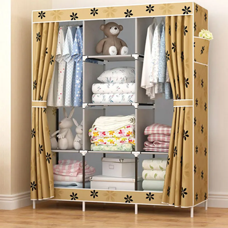 Grande Armoire Vetement En Tissu Non Tisse A Usage Multiple Armoire Repliee A Tissu Meuble De Rangement Meuble De Chambre A Coucher Aliexpress