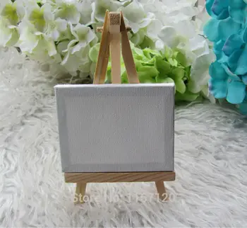 

12Sets Mini Display Easel (7*12cm)With Canvas(5*7cm) Wedding Table Numbers Painting Easel for painting caballete de pintura