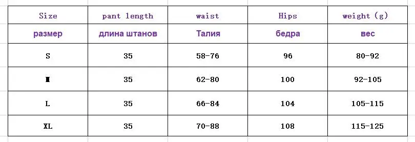 size chart