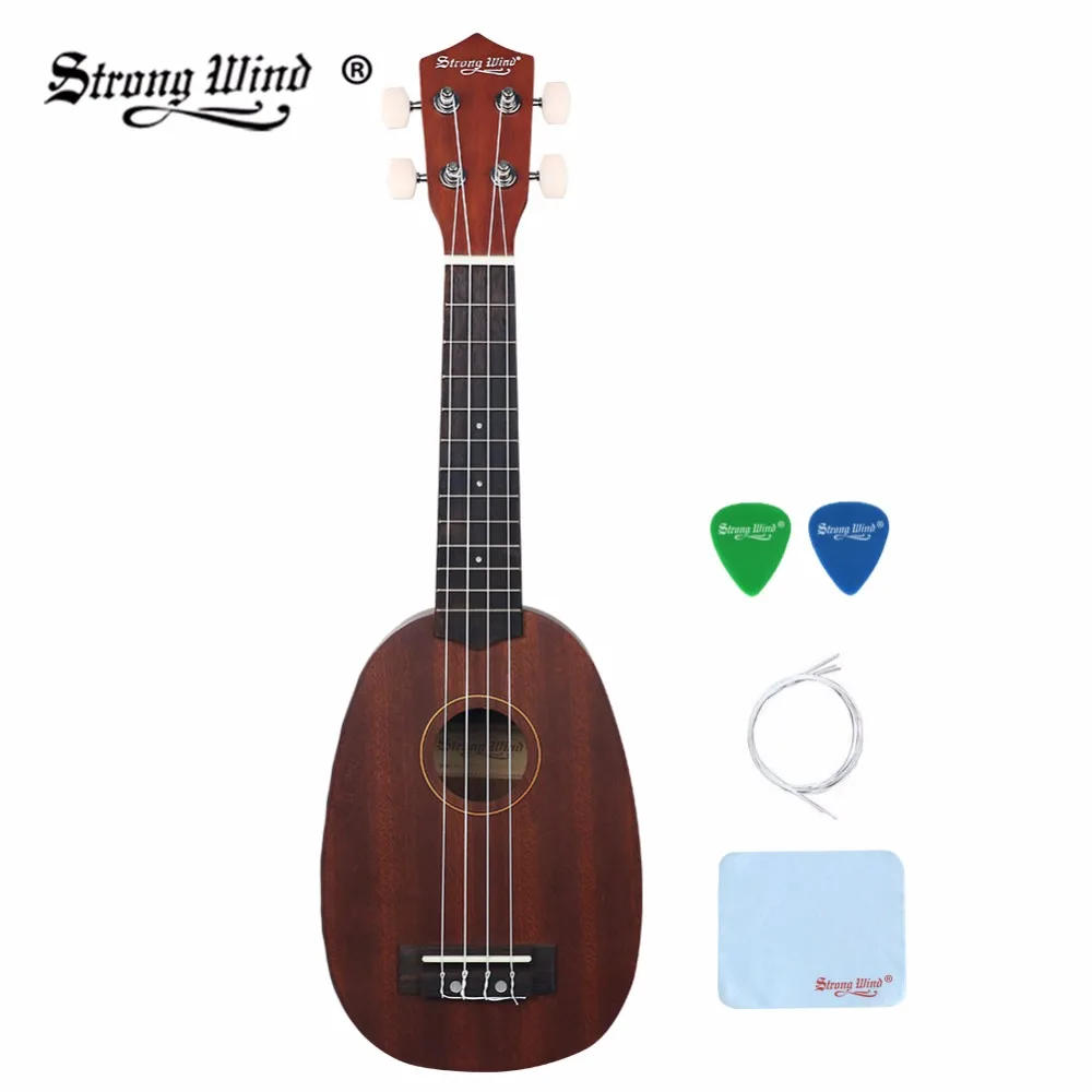

Strong Wind 21 Inch Ukulele Pineapple-shaped Soprano Ukulele Matte 4 Nylon Strings Rosewood 12 Frets High Quality for Beginner