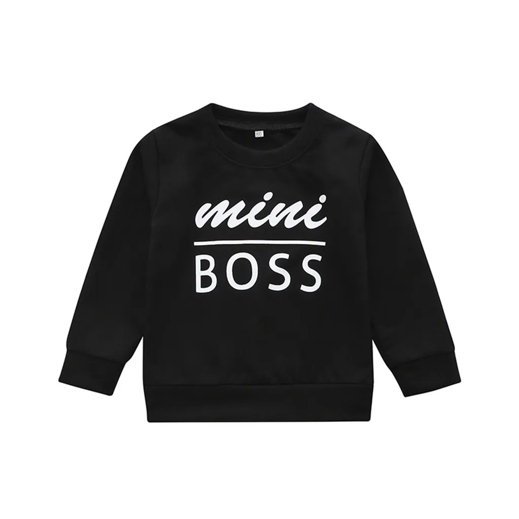 

Hot sale Toddler Kids Baby Boys And Girls Long Sleeve Letter Print Tops Clothes In stock Dropshipping clothes