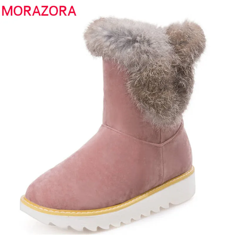 MORAZORA/2020 горячая Распродажа ботильоны для женщин ботинки на платформе с круглым