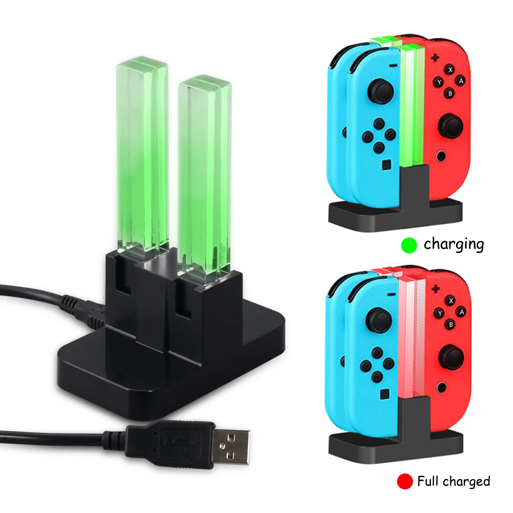 Nintendo Switch светодиодный USB зарядная док станция Зарядное устройство Подставка для