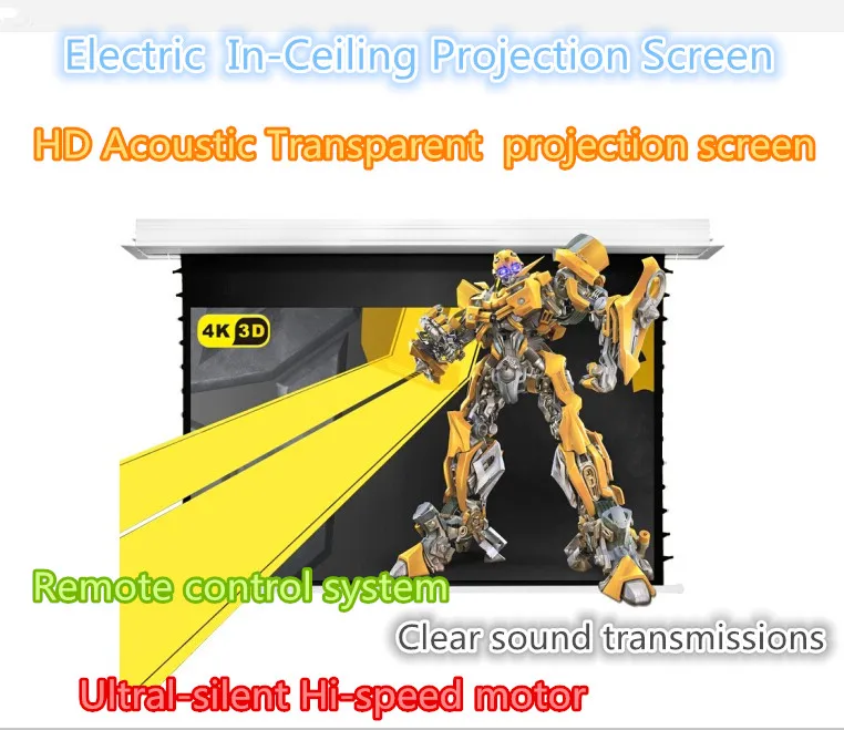 Acoustic sound Transparent Projection Screen 120 inch 4:3 hidden projection screen hd 4K/3D In-Ceiling projector | Электроника