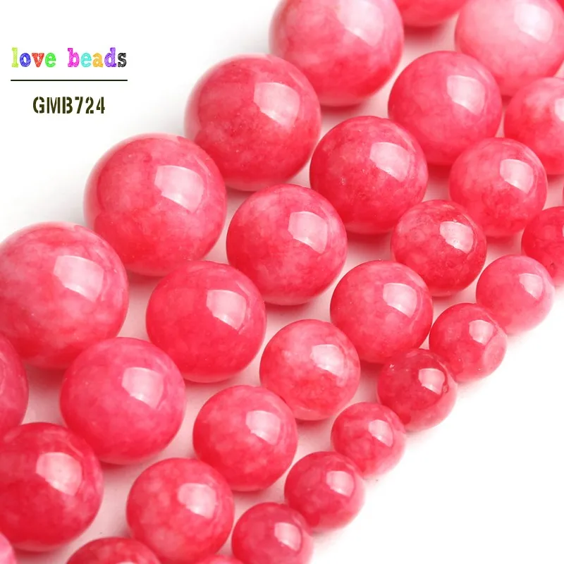 

Red Angelite Stone Beads Rhodochrosite Loose Round Beads for Jewelry Making DIY Bracelet Necklace 15'' strand 6/8/10/12mm