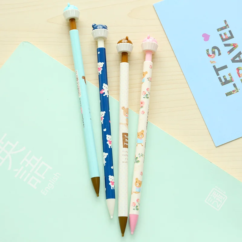 

16pcs/lot Cartoon Bear Cute Korean Mechanical Pencils Kawaii Automatic Pencil for writing escolar Office school supplies canetas