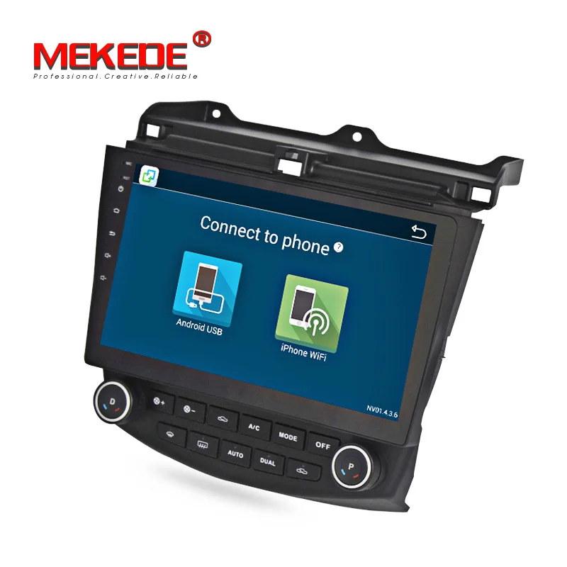 Cheap 2G+32G android 7.1 1024X600 HD Car DVD Player for Honda Accord 7 2003-2007 with GPS Radio  dual / Single Zone Climate Control 3