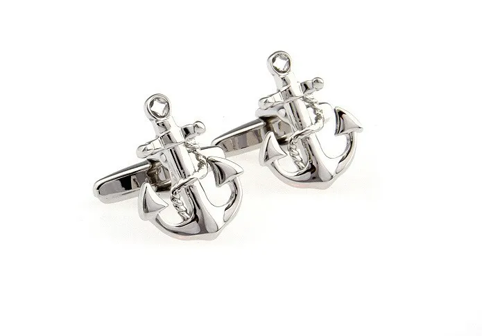 Promotion!!  Fashion Cufflinks silver color fashion anchor design copper material free shipping