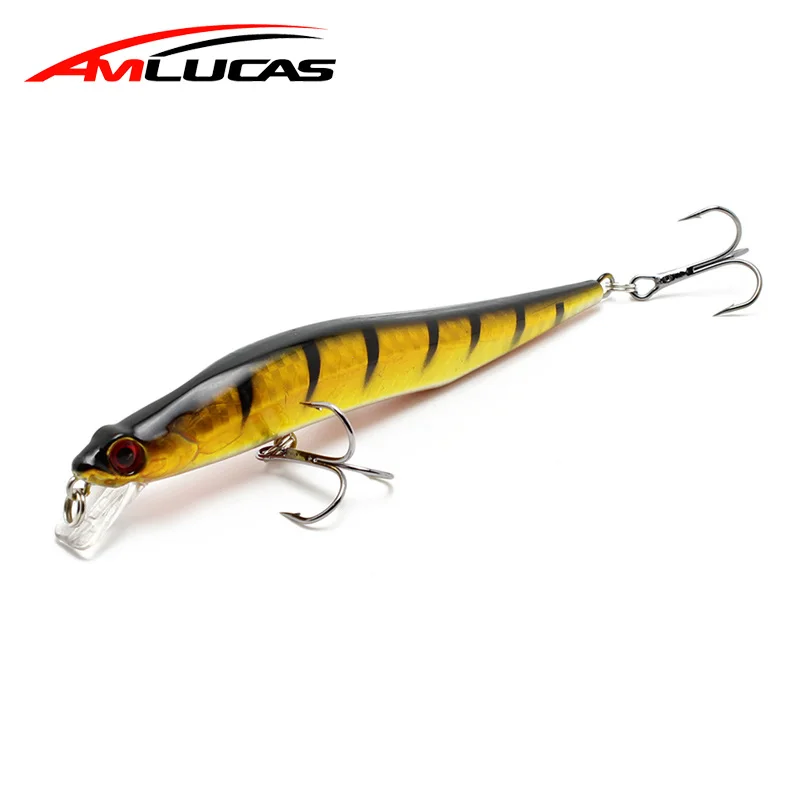 Amlucas 12 سنتيمتر 10g أسماك الصيد السحر المتذبذب Crankbaits ABS الاصطناعي الطعوم الثابت ل باس الصيد معالجة سمكة بلاستيكية WW173