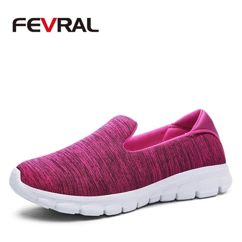 

FEVRAL New 2020 Brand Hot Spring Summer Breathable Comfortable Shoes Woman Flats Soft Mesh Fashion Woman's Casual Brand Shoes