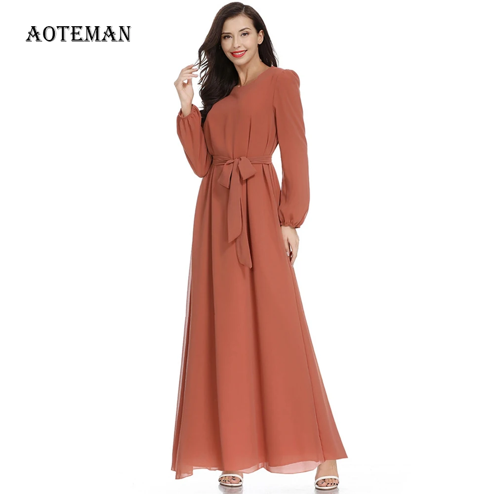 

Autumn Winter Dress Women 2019 Casual Elegant Solid Long Dresses Female Vintage Belt Lantern Sleeve Party Dress Vestidos Black