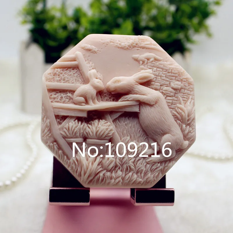 

New Product!!1pcs The Chinese Zodiac Rabbit (zx344) Food Grade Silicone Handmade Soap Mold Crafts DIY Mould