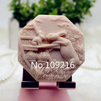 

New Product!!1pcs The Chinese Zodiac Rabbit (zx344) Food Grade Silicone Handmade Soap Mold Crafts DIY Mould