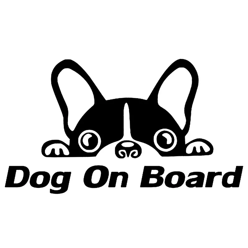 Yjzt 15 см* 8,2 см собака на борту автомобиля виниловая наклейка Стикеры бульдог щенок Забавные милые животные черный/серебристый C10-00696 - Название цвета: Черный