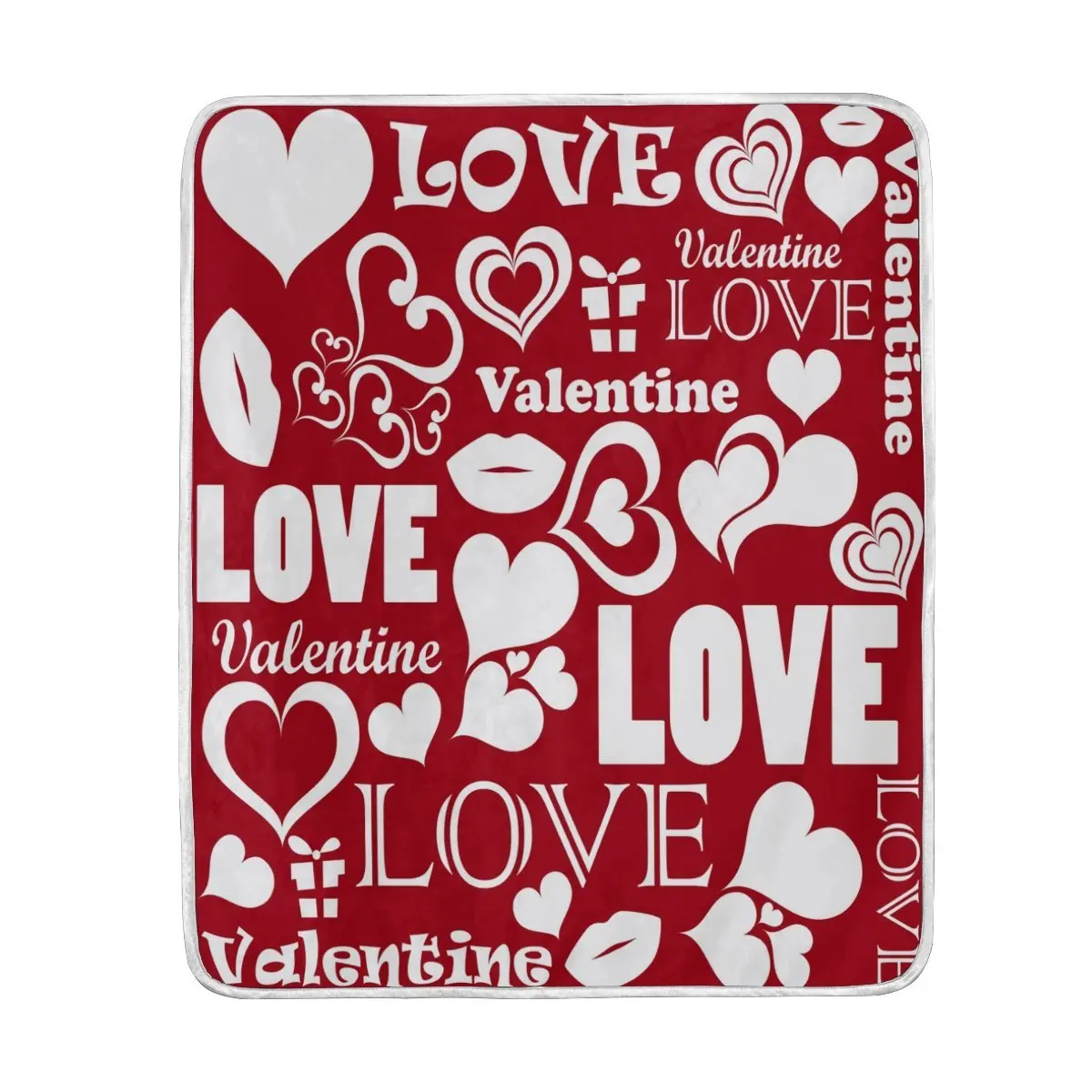 Valentine Love Heart Kiss Blanket Soft Warm Cozy Bed Couch Lightweight