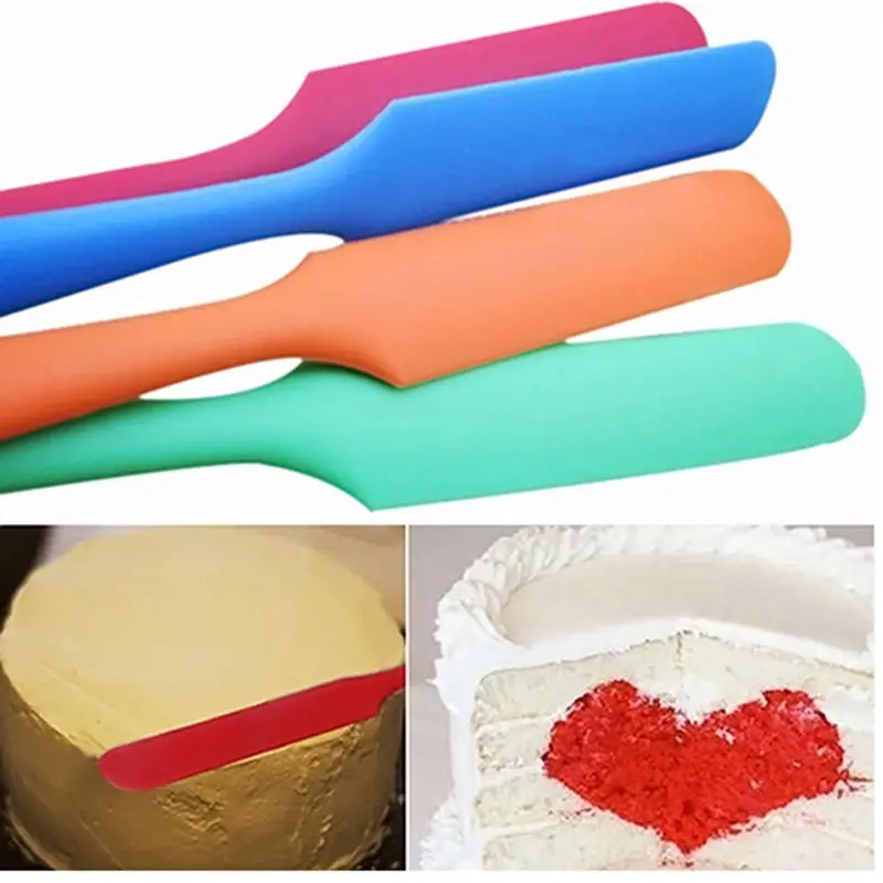 Силиконовая лопаточка с длинной ручкой, миксер для торта, жидкое тесто для выпечки, скребок, кондитерские инструменты, кухонные аксессуары, 1 шт