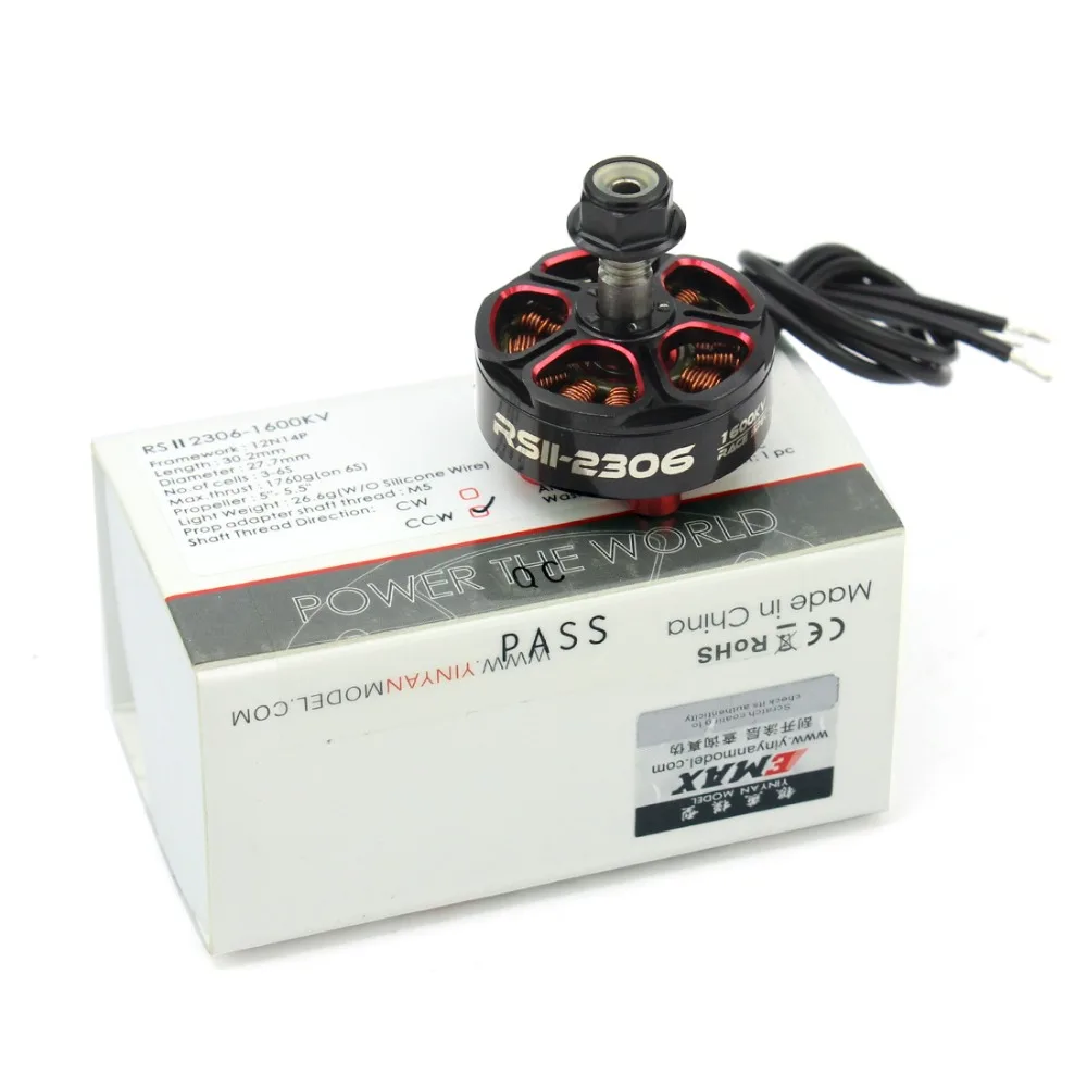 4 шт./компл. Emax rsii 2306 бесщеточный двигатель 2-6S Lipo 1600KV 1700KV 1900KV 2400KV 2600kv двигатель CCW для дистанционно управляемого гоночного дрона с видом от первого лица