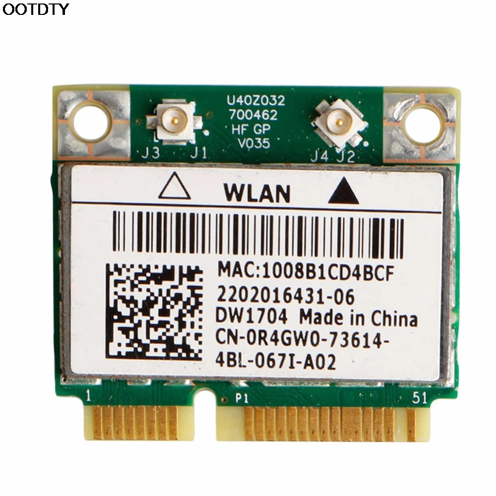 

DW1704 R4GW0 BCM943142HM Wireless WiFi 300Mbps Bluetooth 4.0 MiniPCI-E Card - New hot