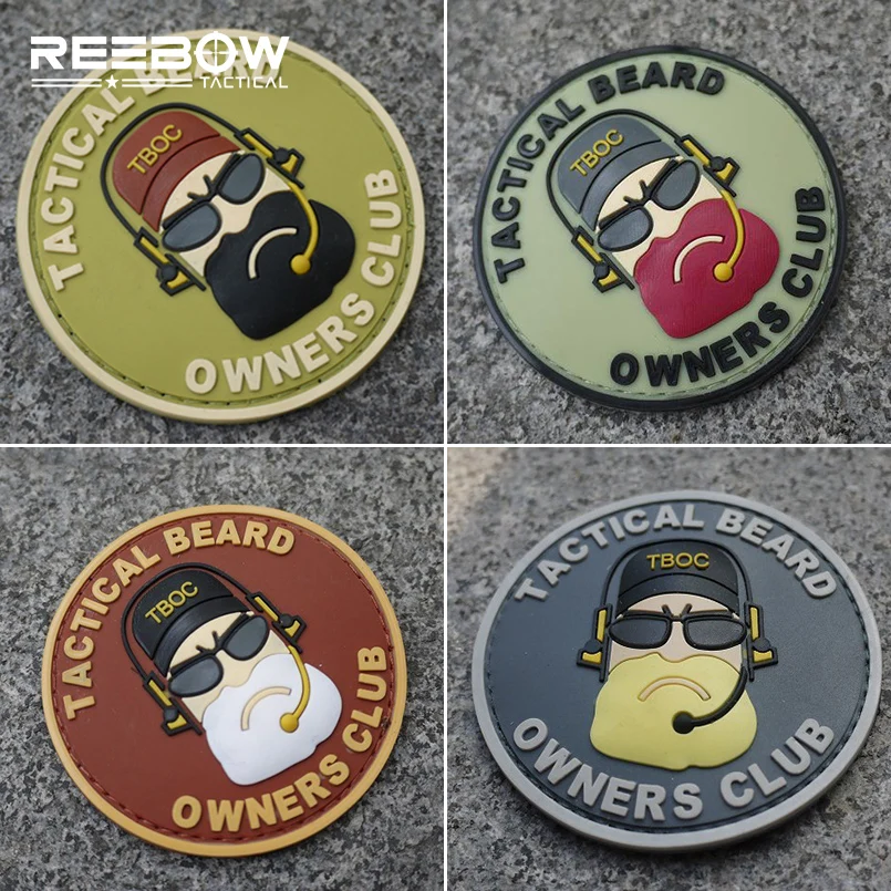 Патчи команд. Tactical beard owners club logo. патчи в пластиковой упаковке.