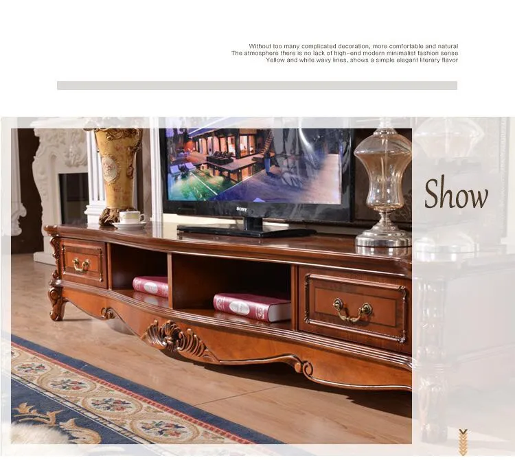 Антикварная Высокая гостиная деревянная мебель ЖК ТВ Стенд o1178