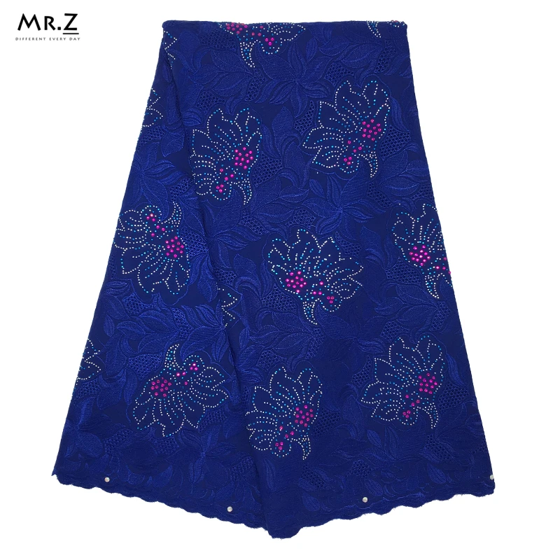 

Mr.Z Eyelet African Cotton Swiss Lace Fabric Latest High Quality Embroidered Cotton Swiss Dry Lace Fabric