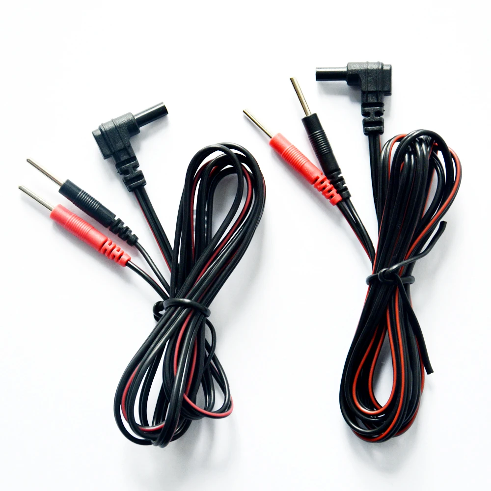 

2 Pieces Replacement Jack DC Head 2.35mm Electrode Lead Wires Plug 2.0mm For TENS Unit 7000