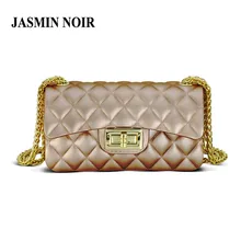 Jasmin noir 2017 kleine frühjahr und sommer frauen umhängetasche mini matt jelly kette umhängetasche plaid pvc umhängetasche