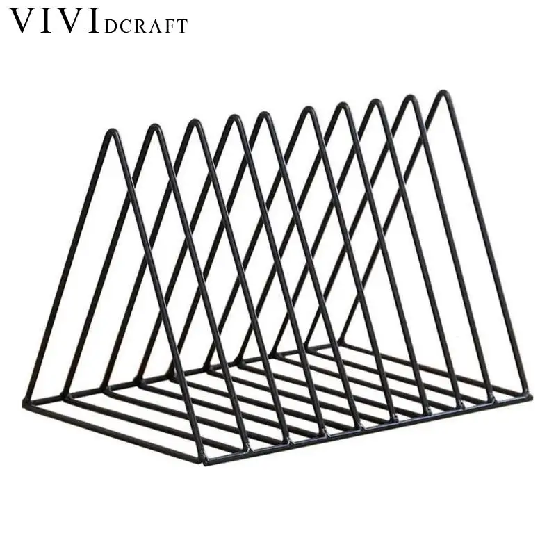 Nordic Style Geometric Design Gold Iron Art Bookshelf Minimalism Home Office Storage Rack Home Organizer For Books Magazine