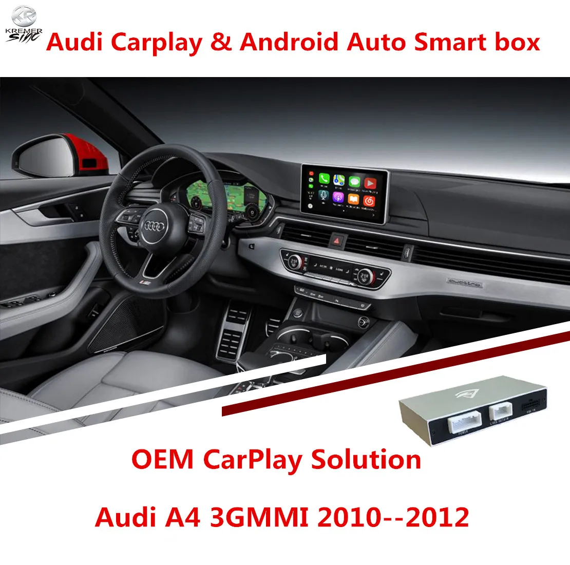 Бесплатная доставка послепродажный OEM беспроводной смарт бокс Apple Carplay для Audi A1 A3