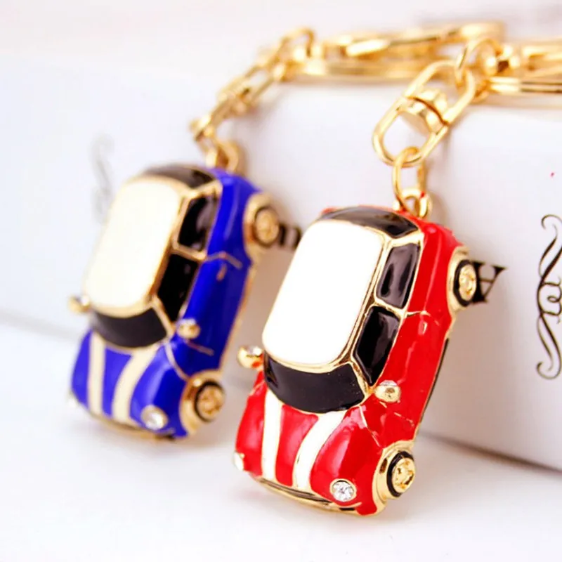 Sporty Mini Car Keychains Fashion Key chain Metal Key Ring Holder Wallet Bag Charm Accessories