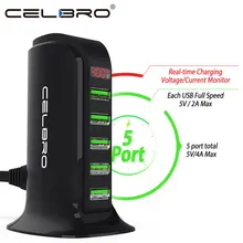 Универсальная крышка для мобильного телефона 5 Порты и разъёмы зарядное устройство usb multi концентратор светодиодный Дисплей Настольный настенная зарядная станция Док-станция для ЕС и США зарядное устройство со штекером для iPhone