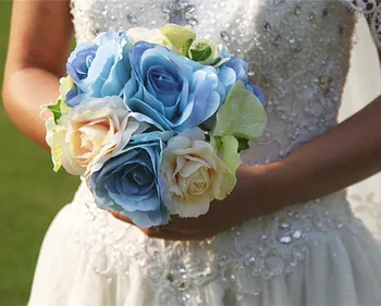 

Sil Rose Flower Bridal Bouquet Wedding Artificial Flowers Bouquet For Bridesmaids Pink Cheap Gros Bouquets De Mariage