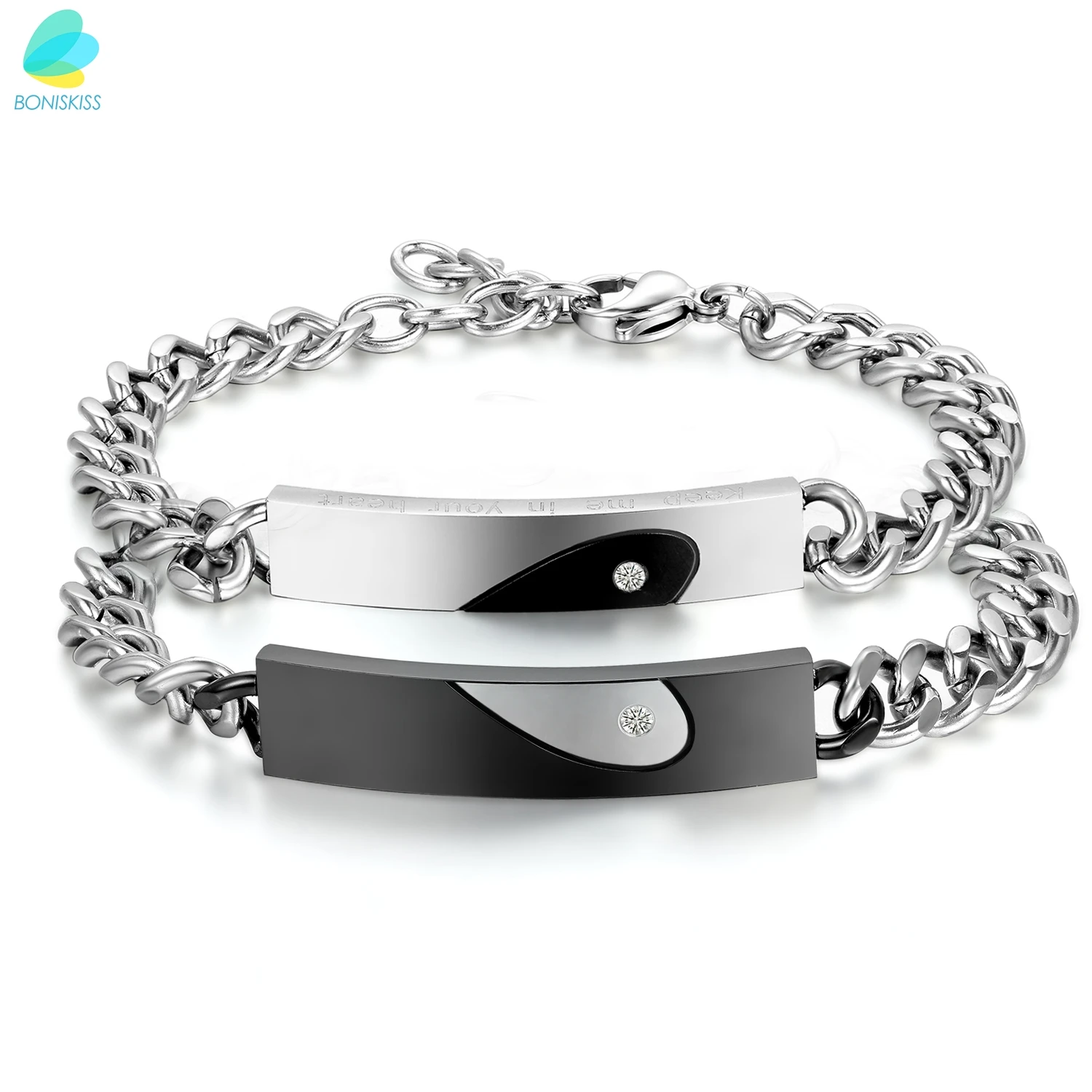 BONISKISS Stainless Steel CZ  crystal 